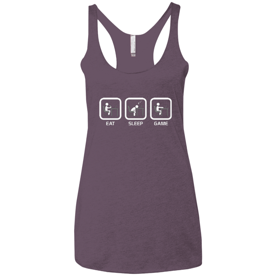 T-Shirts Vintage Purple / X-Small Eat Sleep Game PC Women's Triblend Racerback Tank