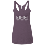 T-Shirts Vintage Purple / X-Small Eat Sleep Game PC Women's Triblend Racerback Tank