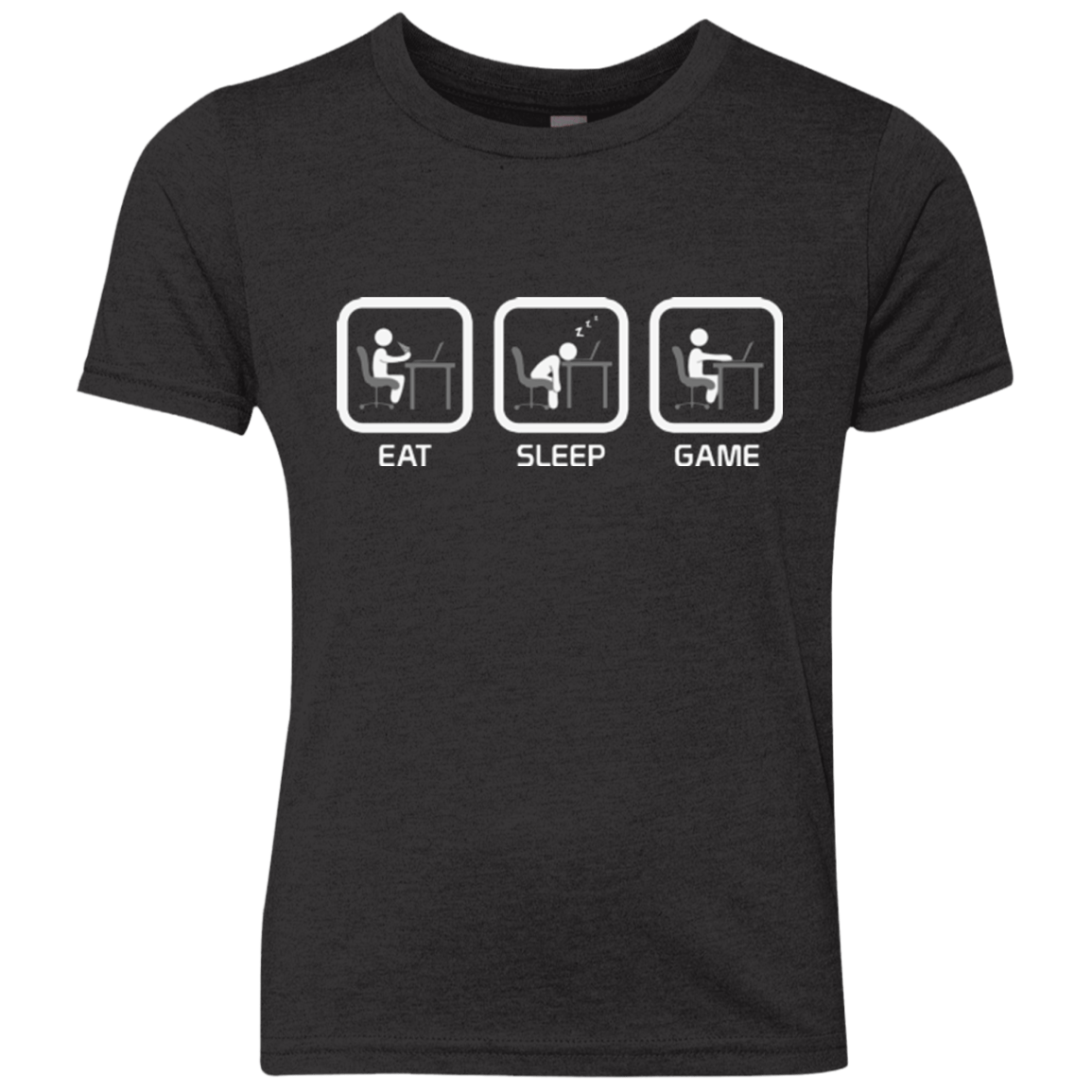 T-Shirts Vintage Black / YXS Eat Sleep Game PC Youth Triblend T-Shirt