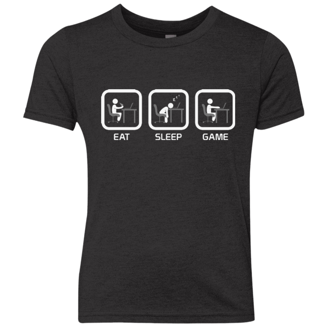 T-Shirts Vintage Black / YXS Eat Sleep Game PC Youth Triblend T-Shirt