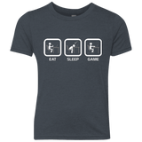 T-Shirts Vintage Navy / YXS Eat Sleep Game PC Youth Triblend T-Shirt