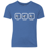 T-Shirts Vintage Royal / YXS Eat Sleep Game PC Youth Triblend T-Shirt