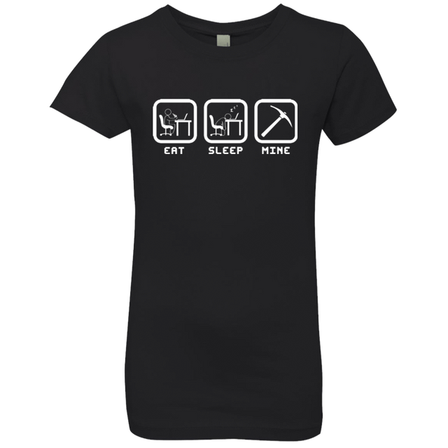 T-Shirts Black / YXS Eat Sleep Mine Girls Premium T-Shirt