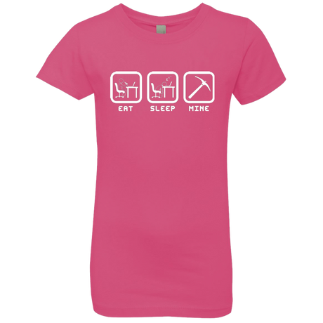 T-Shirts Hot Pink / YXS Eat Sleep Mine Girls Premium T-Shirt