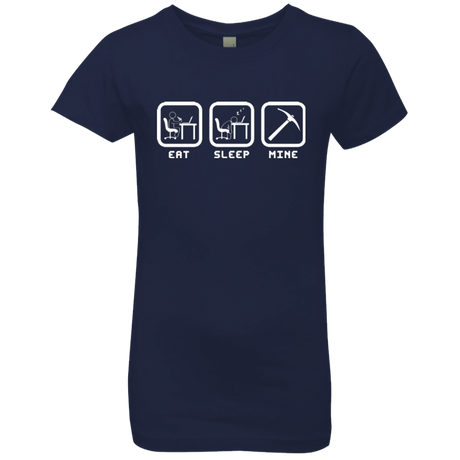 T-Shirts Midnight Navy / YXS Eat Sleep Mine Girls Premium T-Shirt