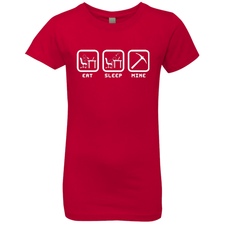 T-Shirts Red / YXS Eat Sleep Mine Girls Premium T-Shirt