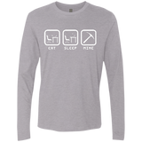T-Shirts Heather Grey / Small Eat Sleep Mine Men's Premium Long Sleeve