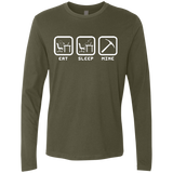 T-Shirts Military Green / Small Eat Sleep Mine Men's Premium Long Sleeve