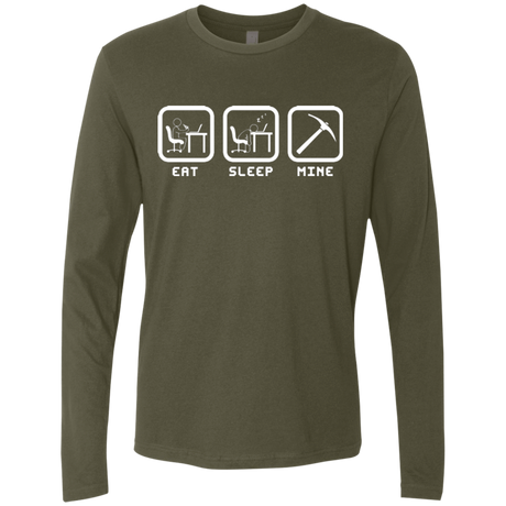 T-Shirts Military Green / Small Eat Sleep Mine Men's Premium Long Sleeve