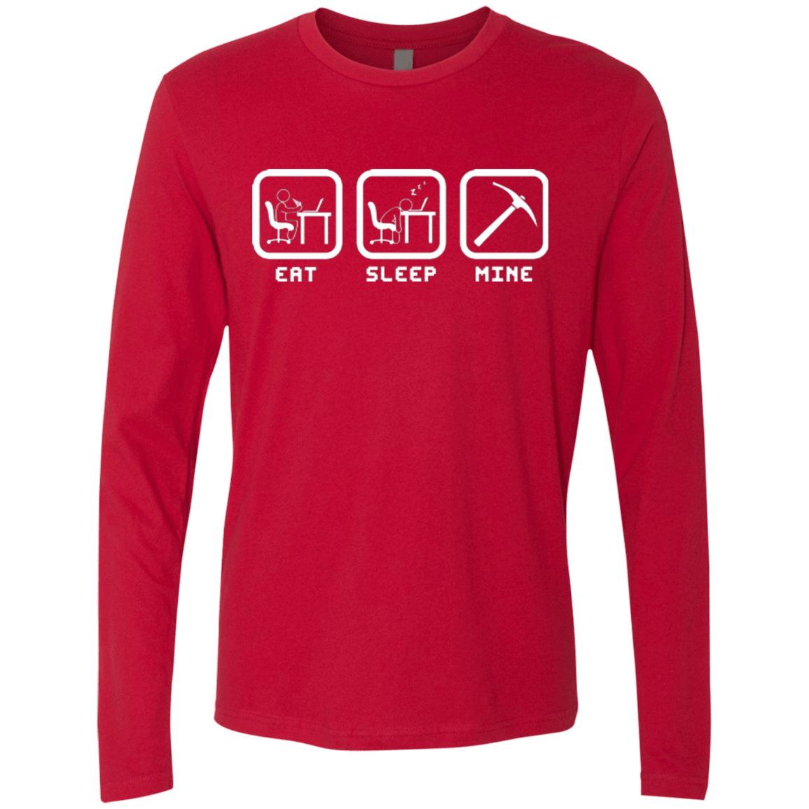 T-Shirts Red / Small Eat Sleep Mine Men's Premium Long Sleeve