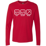 T-Shirts Red / Small Eat Sleep Mine Men's Premium Long Sleeve