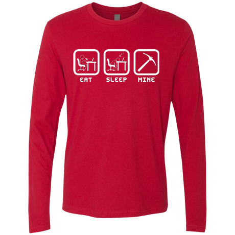 T-Shirts Red / Small Eat Sleep Mine Men's Premium Long Sleeve