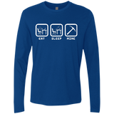 T-Shirts Royal / Small Eat Sleep Mine Men's Premium Long Sleeve