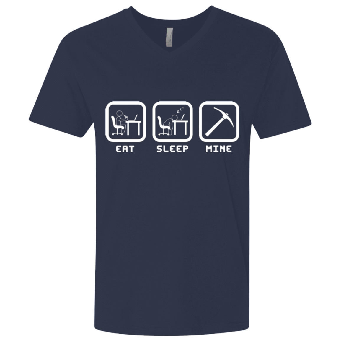 T-Shirts Midnight Navy / X-Small Eat Sleep Mine Men's Premium V-Neck