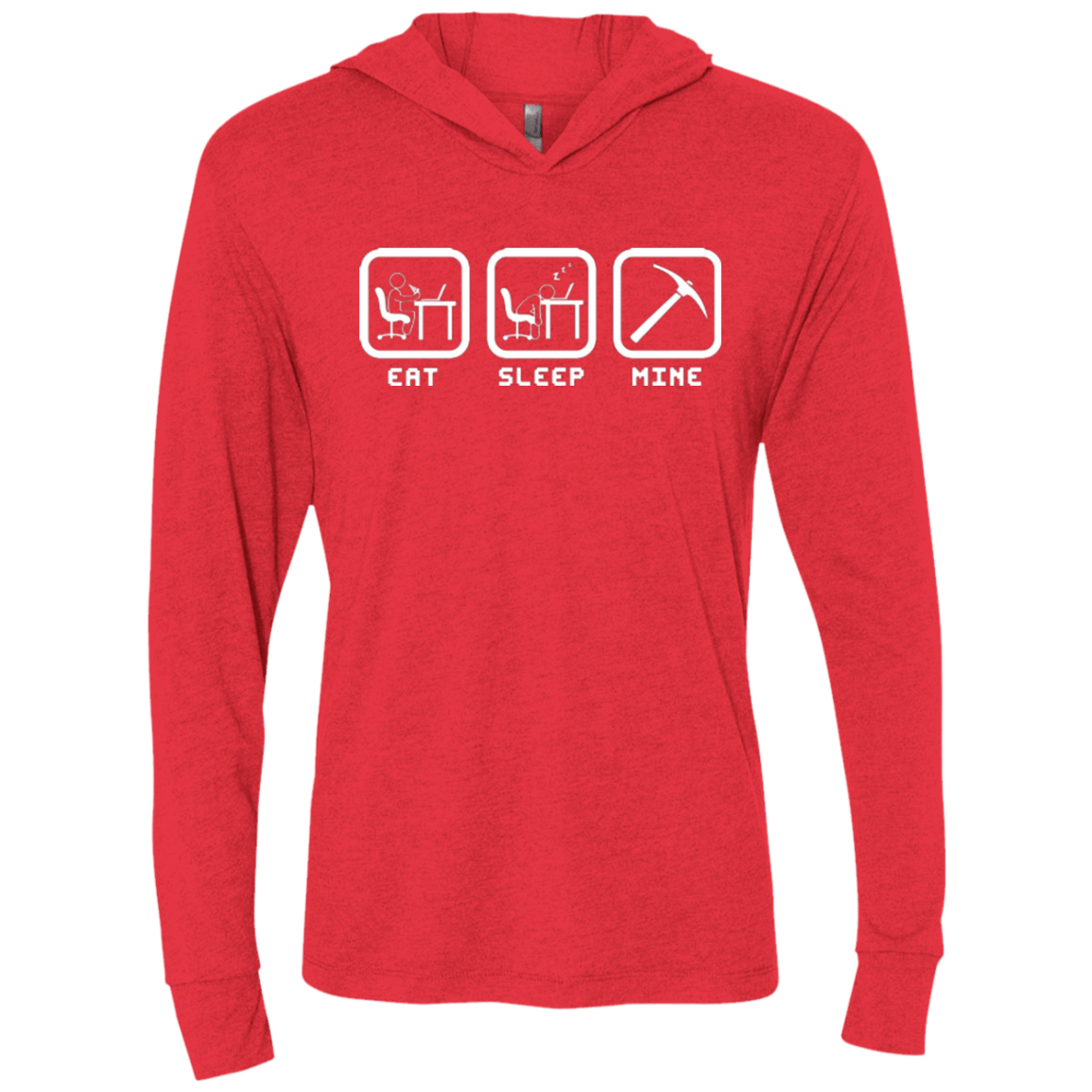 T-Shirts Vintage Red / X-Small Eat Sleep Mine Triblend Long Sleeve Hoodie Tee