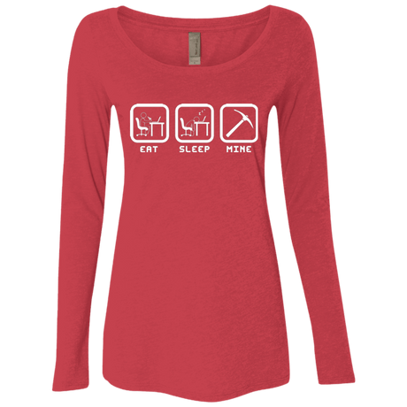 T-Shirts Vintage Red / Small Eat Sleep Mine Women's Triblend Long Sleeve Shirt