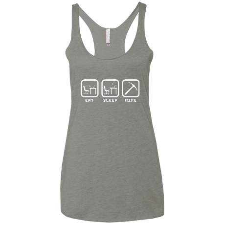 T-Shirts Venetian Grey / X-Small Eat Sleep Mine Women's Triblend Racerback Tank