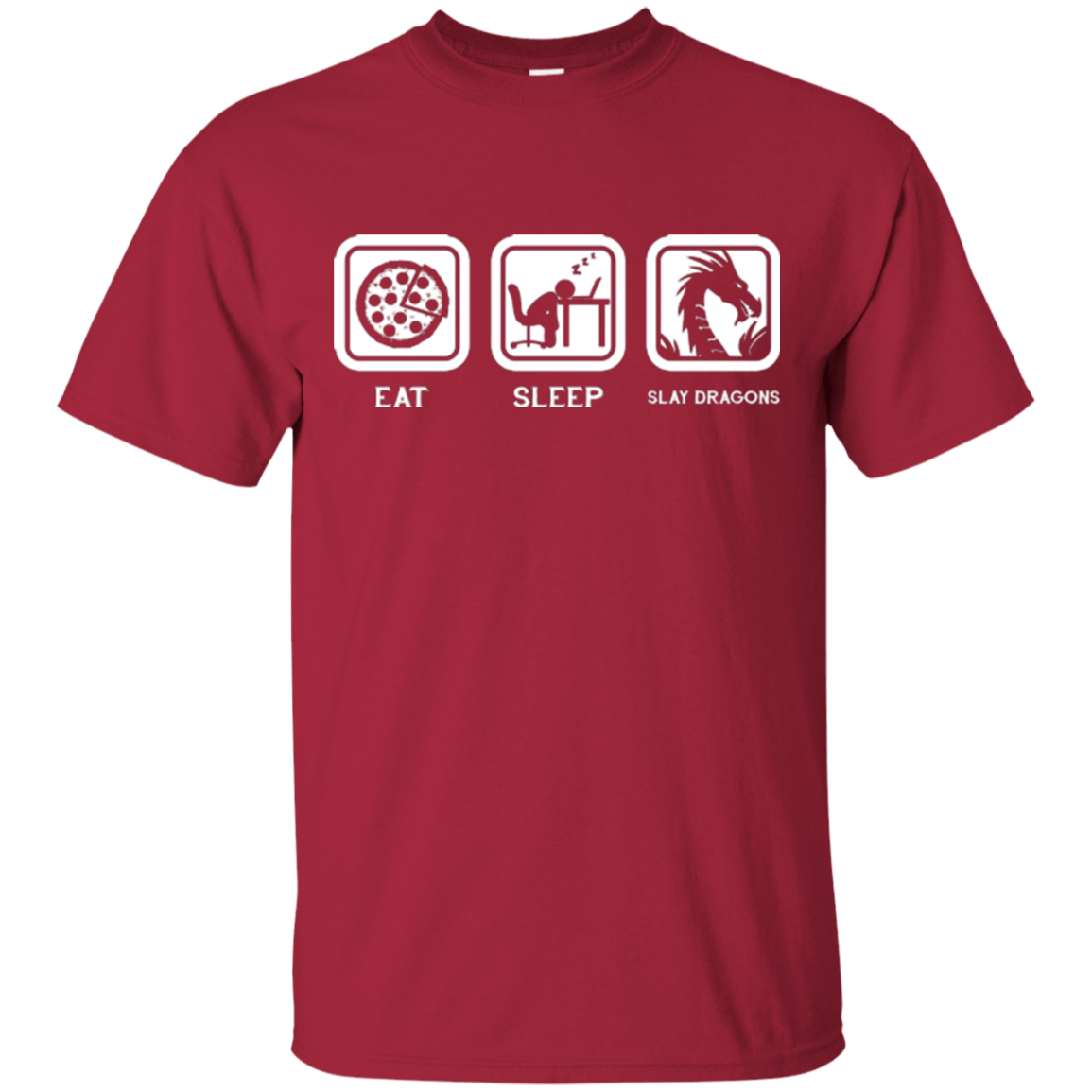 T-Shirts Cardinal / Small Eat Sleep slay dragons T-Shirt