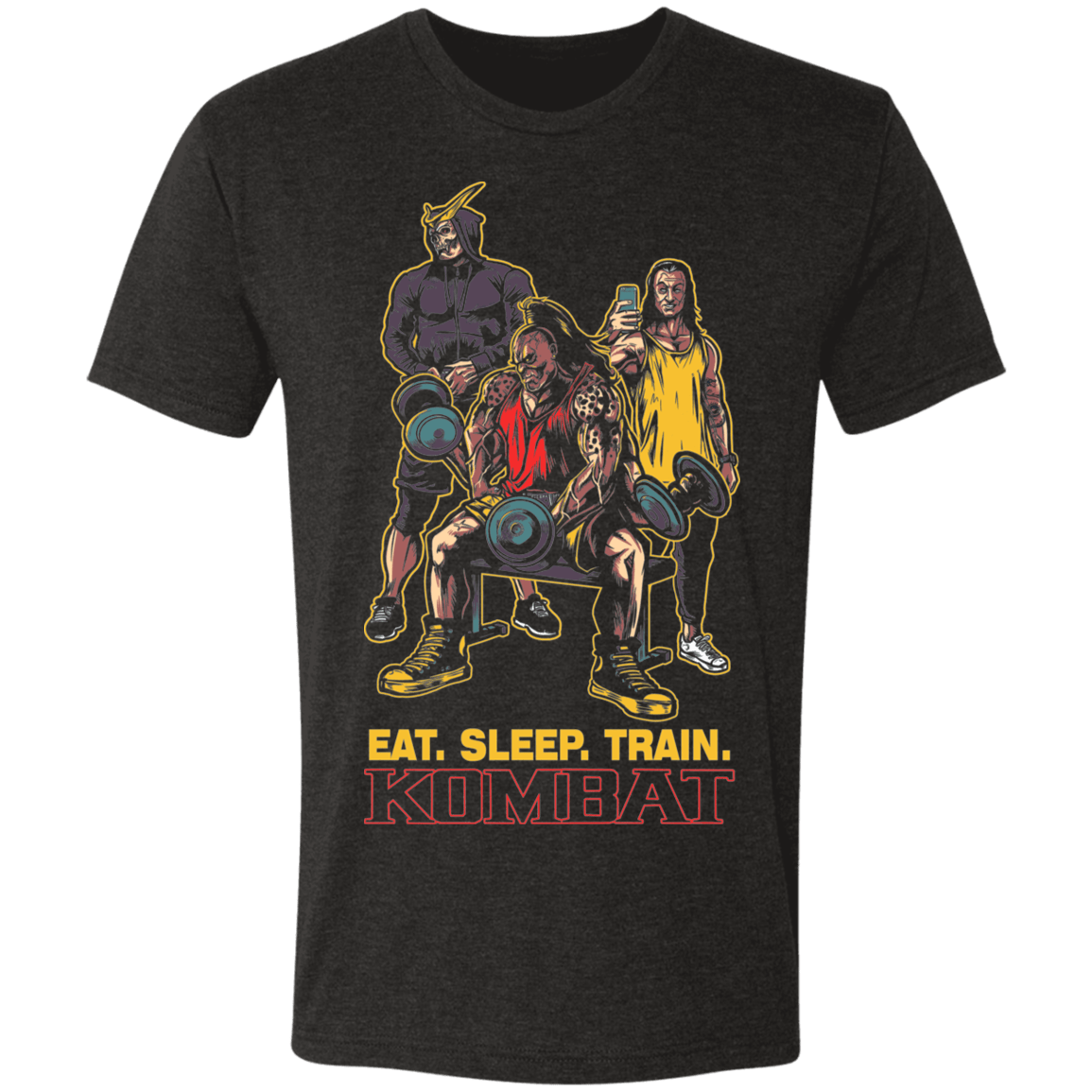 T-Shirts Vintage Black / S Eat Sleep Train Kombat Men's Triblend T-Shirt