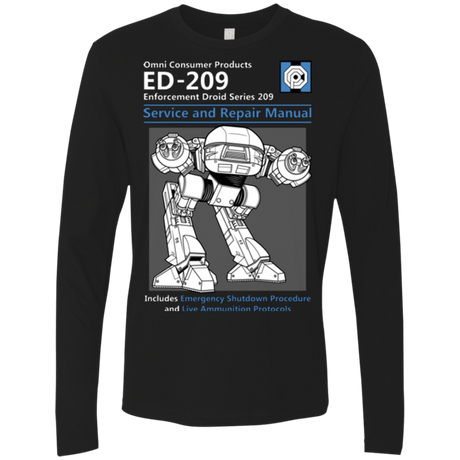 T-Shirts Black / Small ED209 SERVICE & REPAIR MANUAL Men's Premium Long Sleeve