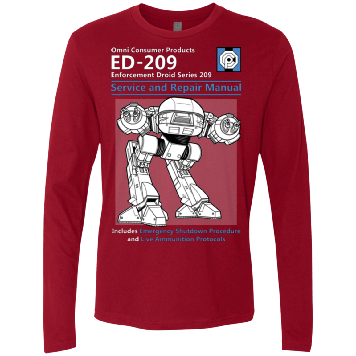 T-Shirts Cardinal / Small ED209 SERVICE & REPAIR MANUAL Men's Premium Long Sleeve