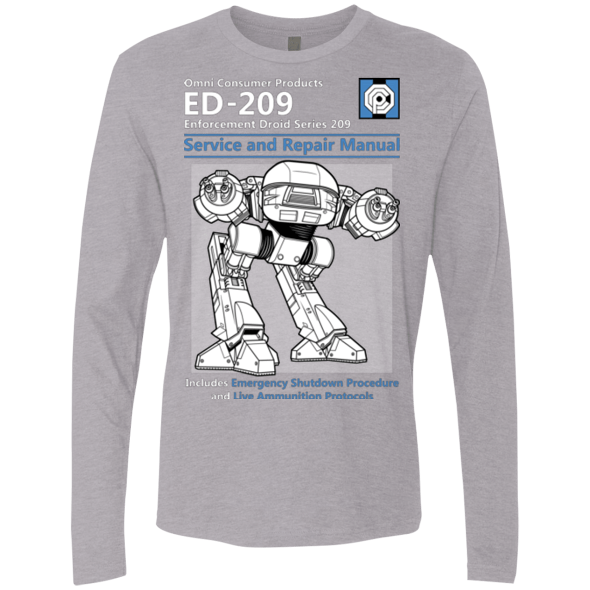 T-Shirts Heather Grey / Small ED209 SERVICE & REPAIR MANUAL Men's Premium Long Sleeve