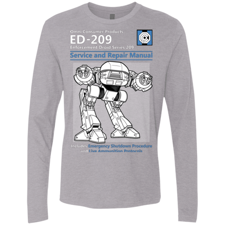 T-Shirts Heather Grey / Small ED209 SERVICE & REPAIR MANUAL Men's Premium Long Sleeve