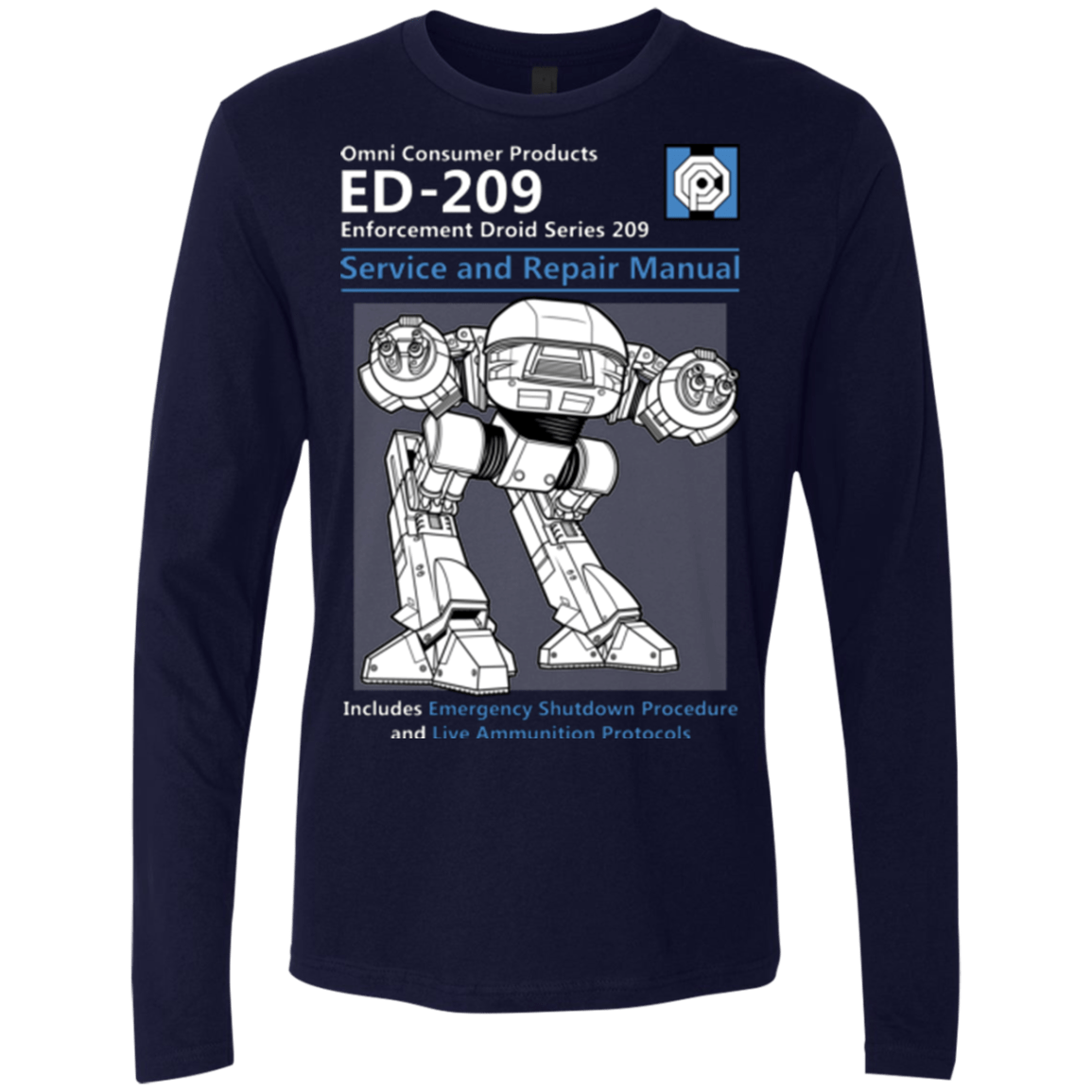 T-Shirts Midnight Navy / Small ED209 SERVICE & REPAIR MANUAL Men's Premium Long Sleeve