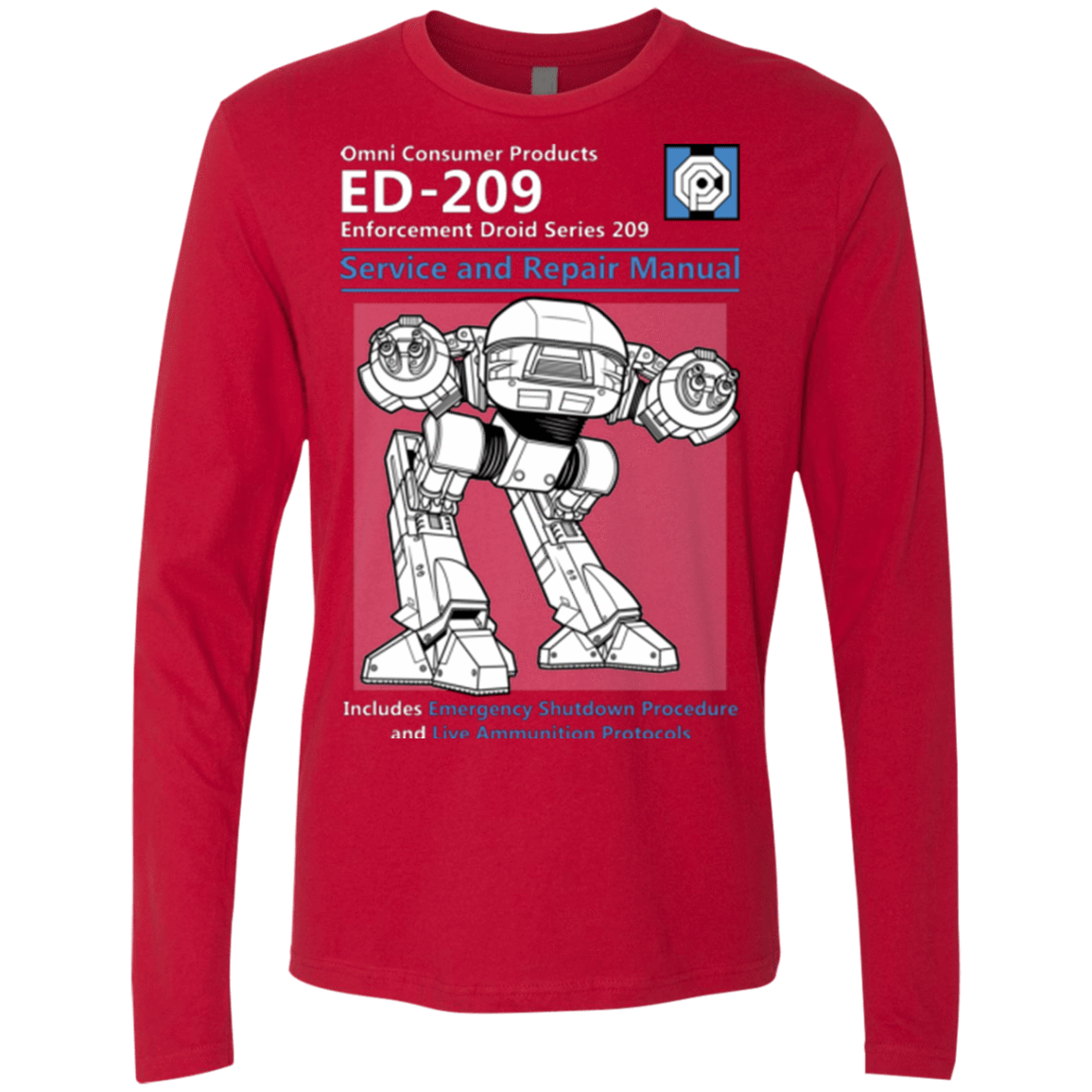 T-Shirts Red / Small ED209 SERVICE & REPAIR MANUAL Men's Premium Long Sleeve