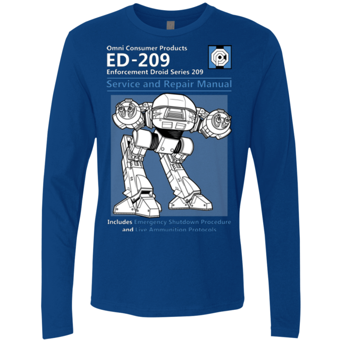 T-Shirts Royal / Small ED209 SERVICE & REPAIR MANUAL Men's Premium Long Sleeve
