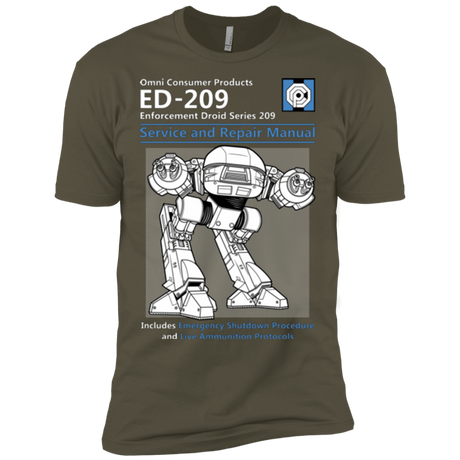 T-Shirts Military Green / X-Small ED209 SERVICE & REPAIR MANUAL Men's Premium T-Shirt
