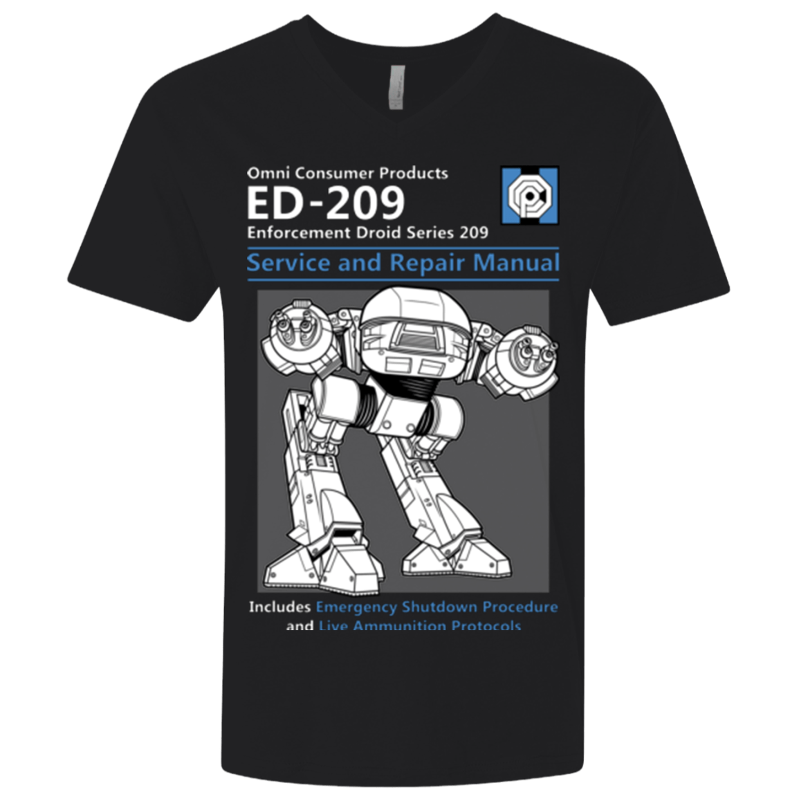 T-Shirts Black / X-Small ED209 SERVICE & REPAIR MANUAL Men's Premium V-Neck