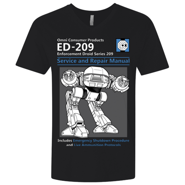 T-Shirts Black / X-Small ED209 SERVICE & REPAIR MANUAL Men's Premium V-Neck