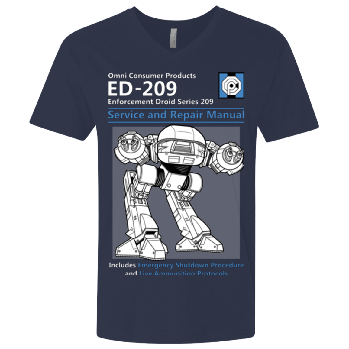 T-Shirts Midnight Navy / X-Small ED209 SERVICE & REPAIR MANUAL Men's Premium V-Neck