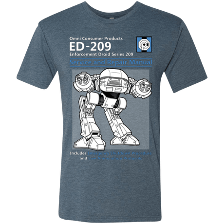 T-Shirts Indigo / Small ED209 SERVICE & REPAIR MANUAL Men's Triblend T-Shirt
