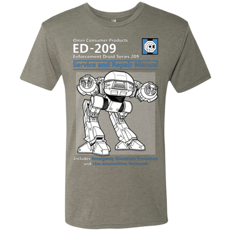 T-Shirts Venetian Grey / Small ED209 SERVICE & REPAIR MANUAL Men's Triblend T-Shirt