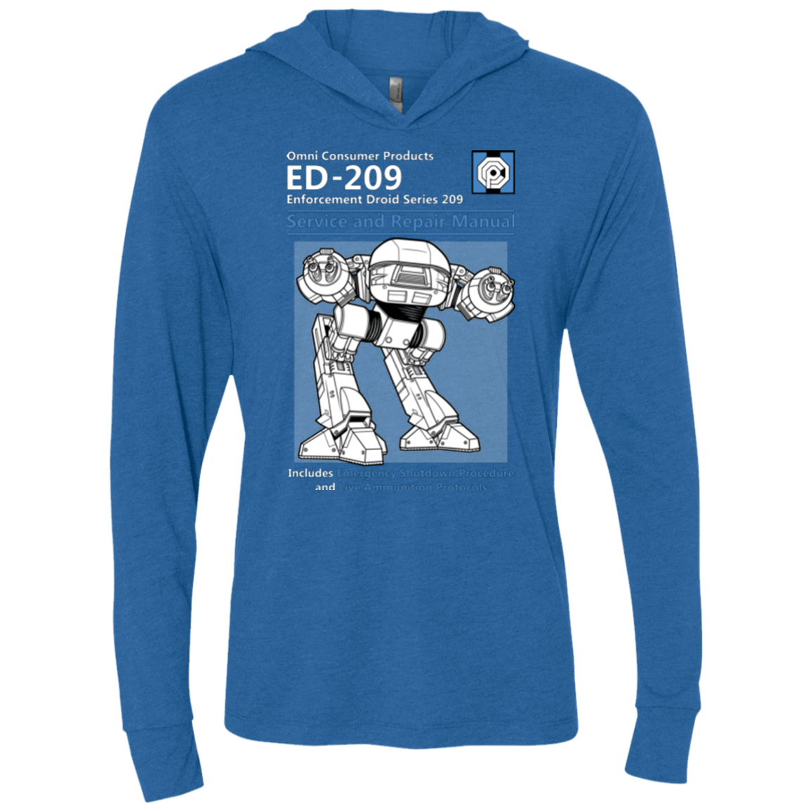 T-Shirts Vintage Royal / X-Small ED209 SERVICE & REPAIR MANUAL Triblend Long Sleeve Hoodie Tee