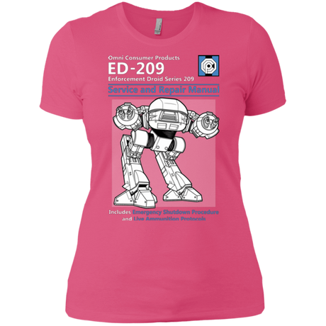 T-Shirts Hot Pink / X-Small ED209 SERVICE & REPAIR MANUAL Women's Premium T-Shirt