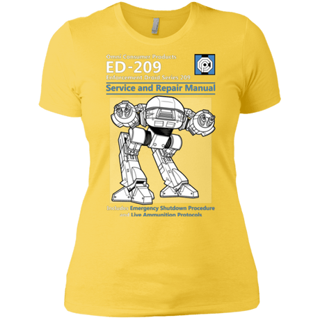 T-Shirts Vibrant Yellow / X-Small ED209 SERVICE & REPAIR MANUAL Women's Premium T-Shirt