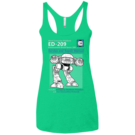 T-Shirts Envy / X-Small ED209 SERVICE & REPAIR MANUAL Women's Triblend Racerback Tank