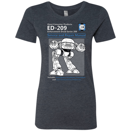 T-Shirts Vintage Navy / Small ED209 SERVICE & REPAIR MANUAL Women's Triblend T-Shirt
