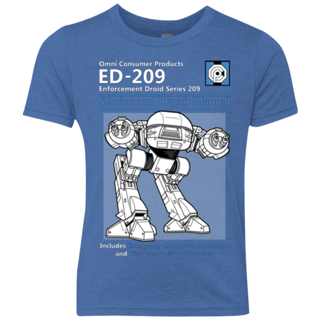 T-Shirts Vintage Royal / YXS ED209 SERVICE & REPAIR MANUAL Youth Triblend T-Shirt