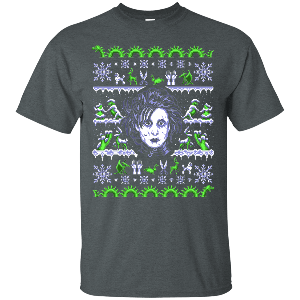 T-Shirts Dark Heather / Small Edward Scissorhands ugly sweater T-Shirt