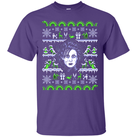 T-Shirts Purple / Small Edward Scissorhands ugly sweater T-Shirt