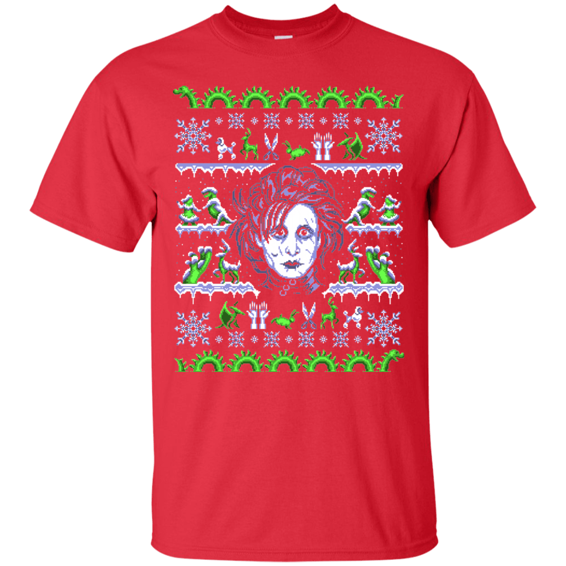 T-Shirts Red / Small Edward Scissorhands ugly sweater T-Shirt