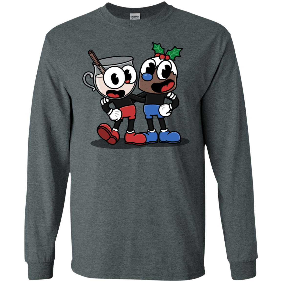 T-Shirts Dark Heather / S Eggnoghead and Puddingman Men's Long Sleeve T-Shirt