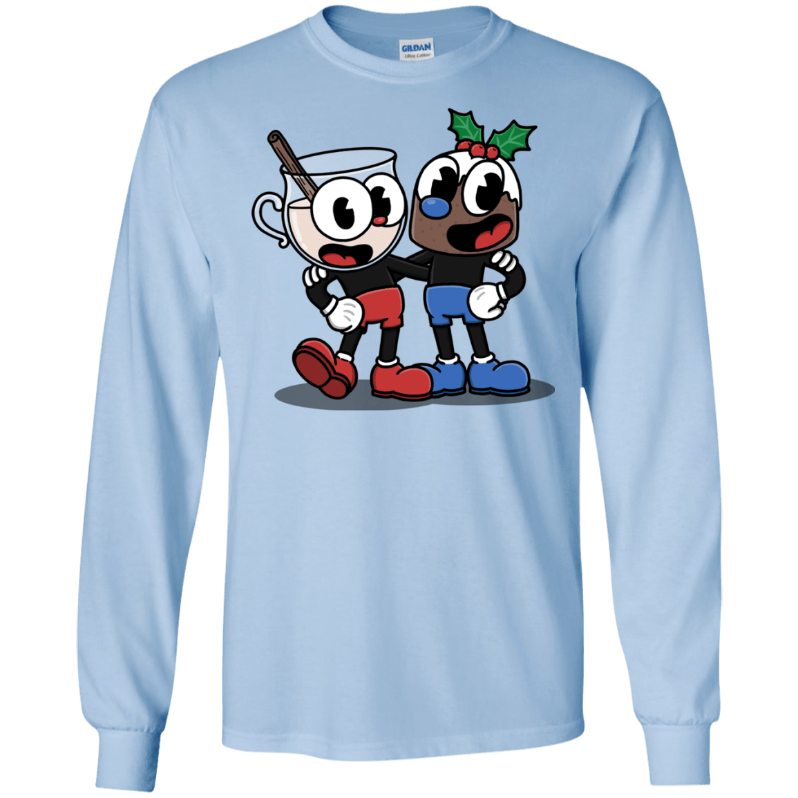 T-Shirts Light Blue / S Eggnoghead and Puddingman Men's Long Sleeve T-Shirt