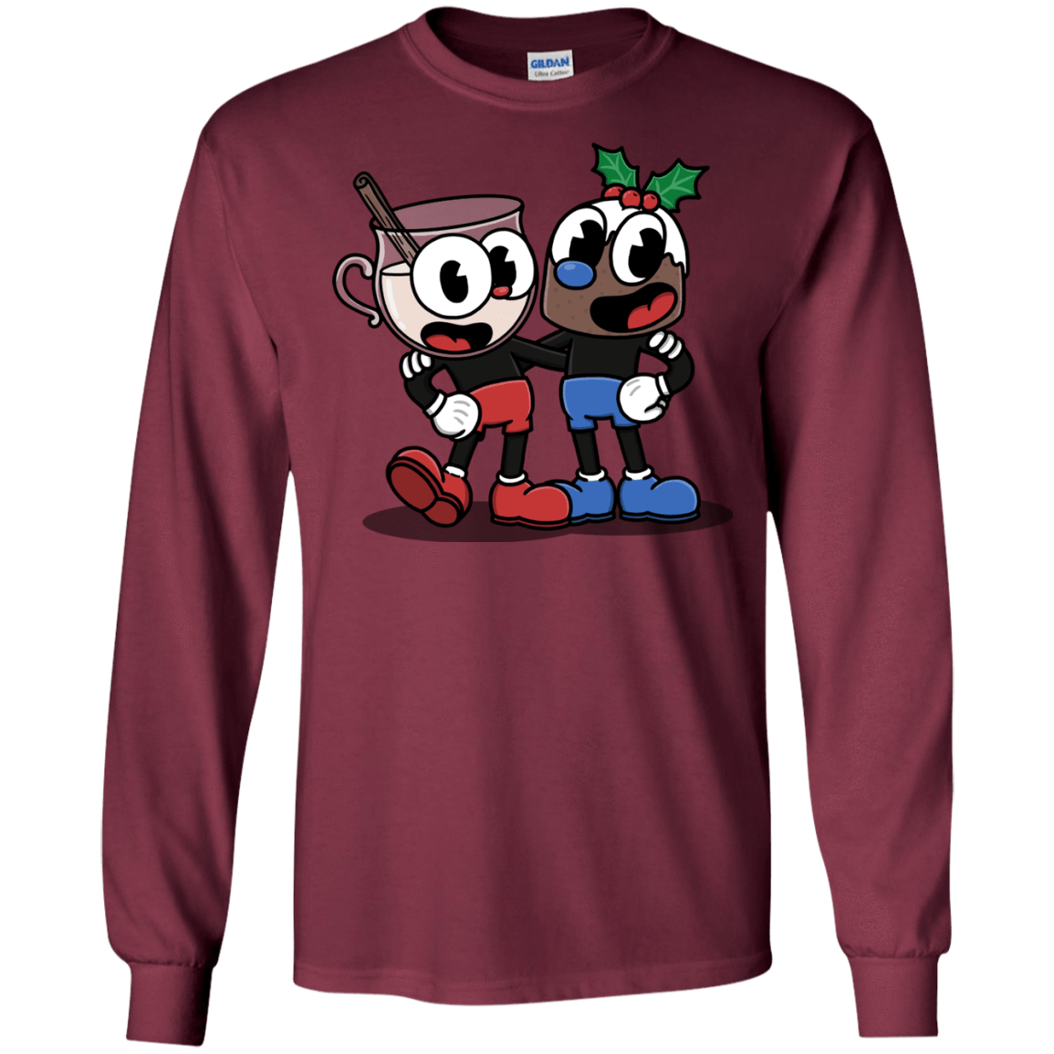 T-Shirts Maroon / S Eggnoghead and Puddingman Men's Long Sleeve T-Shirt