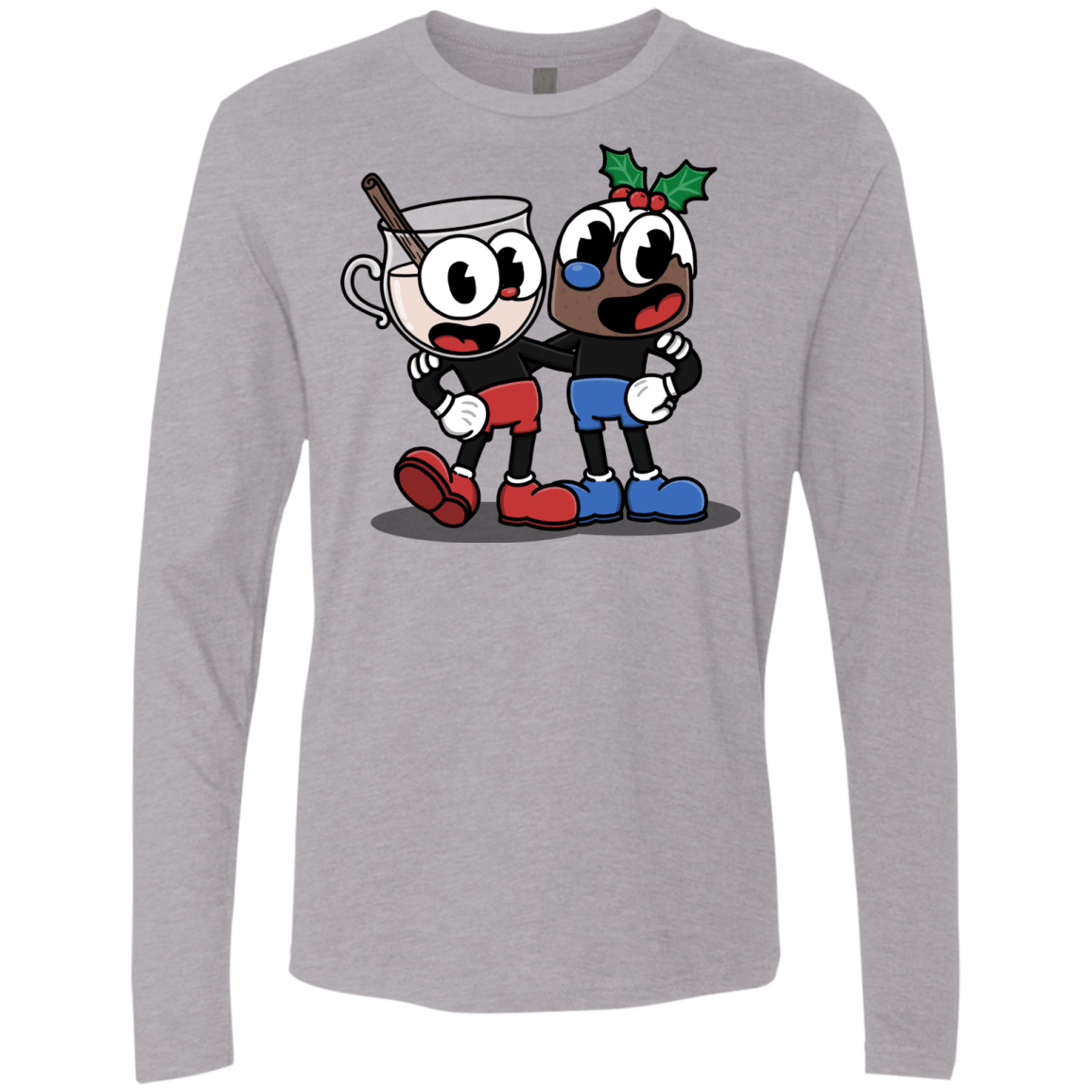 T-Shirts Heather Grey / S Eggnoghead and Puddingman Men's Premium Long Sleeve