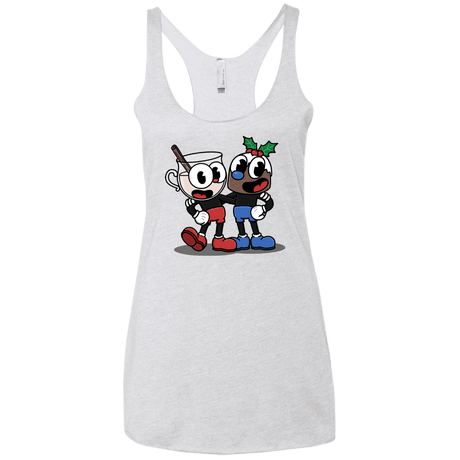 T-Shirts Heather White / X-Small Eggnoghead and Puddingman Women's Triblend Racerback Tank